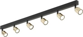 Faretto LED TOP 6xGU10/10W/230V nero/oro