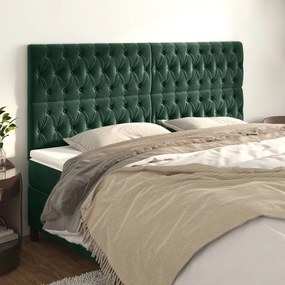 Testiera 4 Pz Verde Scuro 90 X 7 X 78/88 Cm İn Velluto /