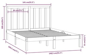 Giroletto in Legno Massello 135x190 cm Small Double