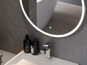 Mexen Gobi specchio da bagno illuminato, rotondo 60 cm, LED 6000K, anti-appannamento - 9801-060-060-611-00