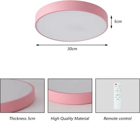 Brilagi - Plafoniera LED dimmerabile POOL LED/36W/230V 3000-6000K 30 cm rosa+telecomando