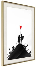 Poster  Banksy: Kids on Guns  Cornice Quadri Cornice d'oro con passe-partout, Larghezza x Altezza Home decor 20x30