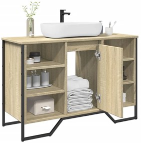 Mobile Lavabo Bagno Rovere Sonoma 91x35x60 Cm İn Truciolato /