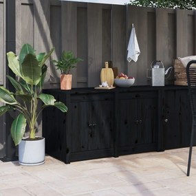 Mobile da cucina da esterno nero 106x55x64 cm legno massello di pino