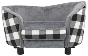 Divano per cani grigio 68x38x38 cm in peluche