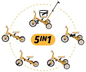 PETITE&amp;MARS - Triciclo per bambini 5in1 TURBO Intense Ochre