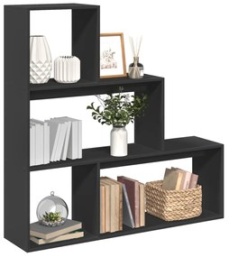 Libreria Divisorio 3 Ripiani Nera 123x29x123 Cm İn Truciolato /