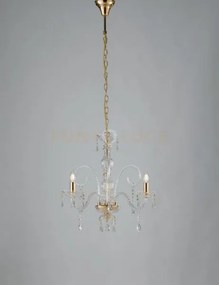 Lampadario monalisa oro e trasparente 3 luci attacco e14 53x145cm