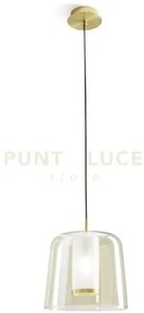 Frida sospensione 1 luce vetro sabbia attacco g9 d.25cm
