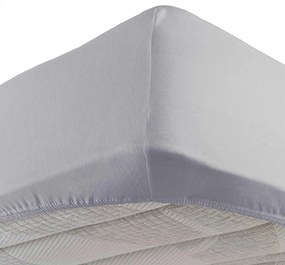 Lenzuolo elasticizzato in jersey grigio chiaro 90x190 cm Jersy - douceur d'intérieur