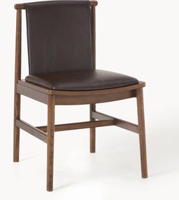 Sedia in legno di frassino con seduta in pelle Hayo