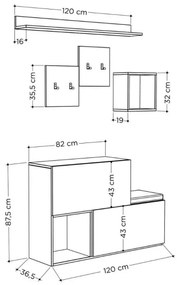 Mobile ingresso scarpiera Holdon colore tortora dark coffee