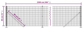 Recinzione Metallica con Flangia Verde 0,8x25 m