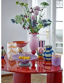 Vaso rosa in vetro (altezza totale 34 cm) Frills – Bloomingville