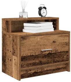 Comodino con cassetto legno antico 51x31x47 cm