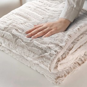 Coperta beige in micropile 180x220 cm Lynx – douceur d'intérieur