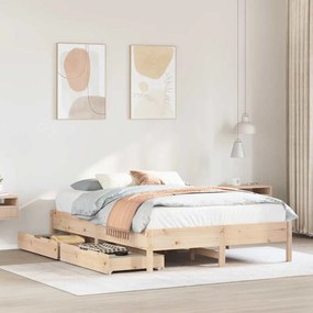Letto Senza Materasso 160x200 Cm İn Legno Massello Di Pino /