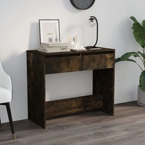 Tavolo Consolle Rovere Fumo 89x41x76,5 Cm İn Acciaio /