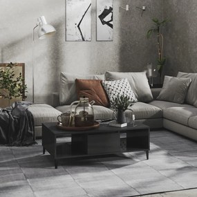 Tavolino Salotto Grigio Lucido 103,5x60x35cm Legno Multistrato /