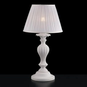 Lume in legno bianco shabby 1 luce con paralume dm.35 leonardo