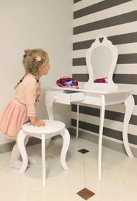 Toeletta per bambini rosa con sgabello