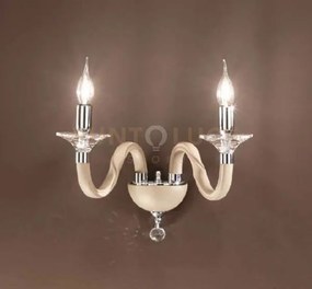 Applique gala 2 luci attacco e14 tortora e cromo l.37cm