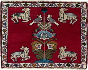 Gabbeh Tappeto 60 x 50 Rosso (Iran) Annodato A Mano