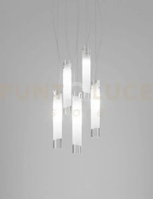 Lio sospensione 5 cristallo bianco nickel satinato 5 luci attacco e27