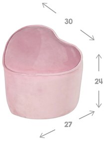 Pouf per bambini in velluto rosa chiaro Lil Sofa - Roba