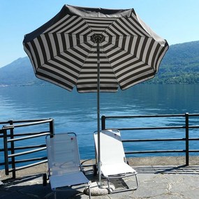 Ombrellone da Giardino Ø2 m Palo Ø33 mm in Acciaio Maffei Venezia Duplex Tortora/Bianco e Tortora...