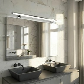 Lampada LED da Specchio 78cm 14W Cromata IP44 Tripla Installazione Colore Bianco Naturale 4.000K