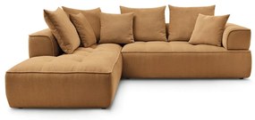 Divano angolare color senape (penisola a sinistra/a L) con rivestimento in ciniglia Whesley – Bobochic Paris