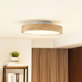 Plafoniera LED Lindby Milada, rovere, CCT, telecomando