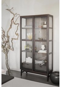 Vetrina marrone in rovere con ante scorrevoli 100x203 cm Hazelton - Rowico