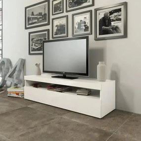 Porta TV Burrata Bianco Lucido da 130 cm