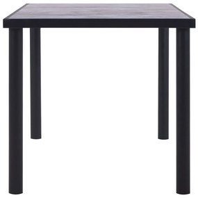 Tavolo da pranzo nero e grigio cemento 160x80x75 cm in mdf