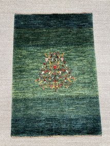 Loribaft Tappeto persiano 60 x 90 Verde (Iran) Annodato A Mano
