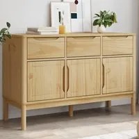 Credenza FLORO Marrone Cera 114x43x74 cm in Legno di Pino 374023