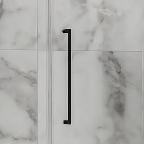 Porta doccia 150cm battente e 2 fissi colore nero | KT6000N - KAMALU