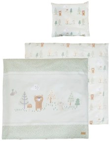 Set copripiumino e federa da bambini verde chiaro in cotone per culla 80x80 cm Woodland Buddies – Roba