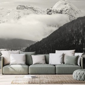 Carta da parati – Paesaggio invernale in bianco e nero