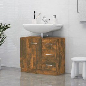 Mobile lavabo rovere fumo 63x30x54 cm in legno multistrato