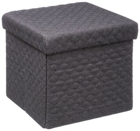 Pouf contenitore pieghevole grigio scuro 31x31 cm