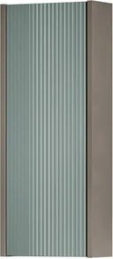 Pensile bagno Niwa cannettato laccato opaco grigio carbone con vetro verde timo, 1 anta reversibile P17 x L30 x H78.5 cm
