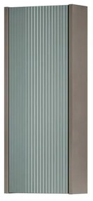 Pensile bagno Niwa laccato opaco grigio carbone con vetro verde timo, 1 anta apertura da sinistra P 17 x L 30 x H 78.5 cm