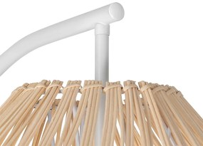 Lampada da terra rustica bianca con rattan - Sam