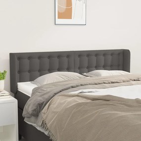 Testiera Ad Orecchio Grigio 147x16x78/88 Cm İn Similpelle /