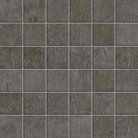 Mosaico in gres porcellanato Draft Dark antracite e grigio opaco L 30 x L 30cm x Sp. 8 mm, 10 pezzi