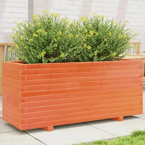 Fioriera Giardino Marrone Cera 110x40x49,5 Legno Massello Pino /