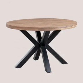 Tavolo Da Pranzo Rotondo In Legno Di Acacia (ø120 Cm) Corana Acacia Marrone - Sklum